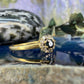14 karaat gouden saffier en diamant ring