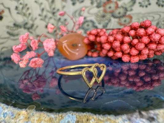 18 karaat gouden harten ring