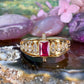 14 karaat gouden ring met robijn