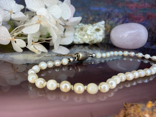 14 karaat witgouden parel armband