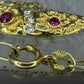 14 karaat gouden robijn en diamant ketting