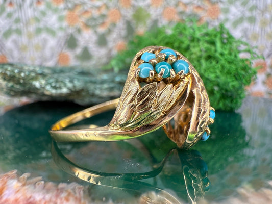 14 karaat gouden ring met turkoois