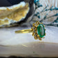 18 karaat gouden ring met smaragd en diamant