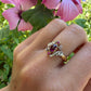18 karaat gouden ring met edelstenen