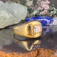 14 karaat gouden zegelring met diamant