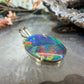 14 karaat witgouden zwarte opaal hanger