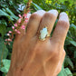14 karaat gouden opaal ring