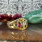 14 karaat gouden ring met steentjes