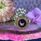14 karaat gouden ring met granaat