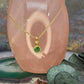 14 karaat gouden smaragd ketting