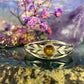 Zilveren ring met geel steentje
