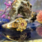 9 karaat ring met robijn en parels