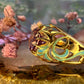 14 karaat gouden ring met korund en enamel