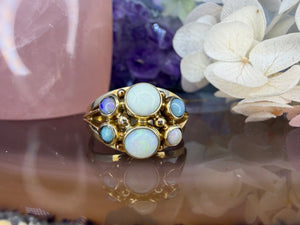 14 karaat gouden opaal ring