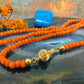 14 karaat gouden ketting met bloedkoraal