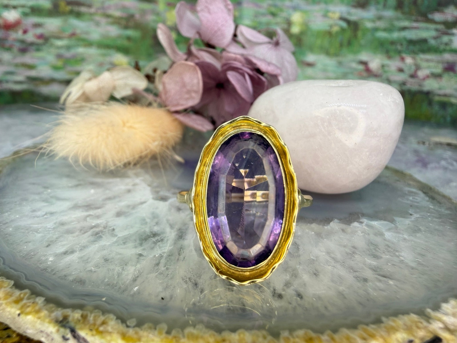 14 karaat gouden amethist ring