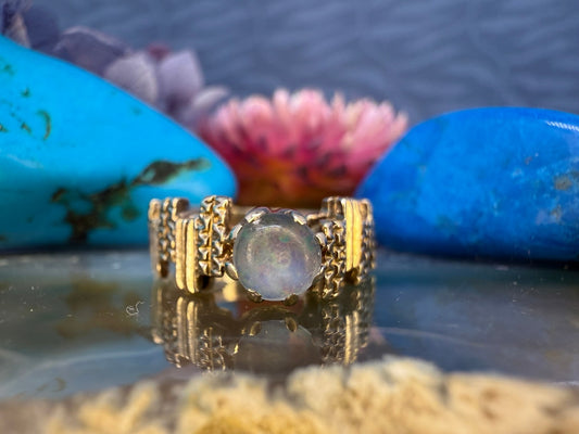 9 karaat ring met zwarte opaal