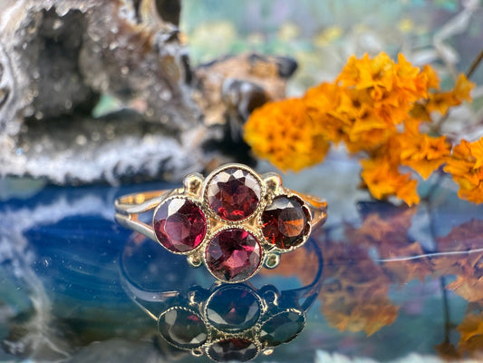 9 karaat ring met granaat