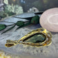 14 karaat gouden groene topaas hanger