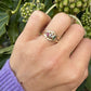 14 karaat gouden ring met steentjes