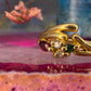 18 karaat gouden ring met robijn, smaragd en diamant