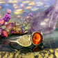 Zilveren ring met amber