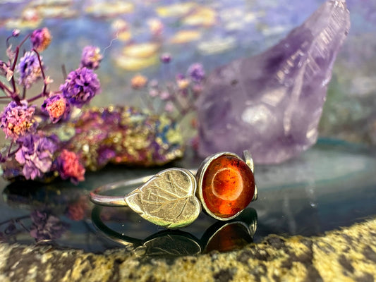 Zilveren ring met amber