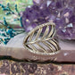 Zilveren blad ring