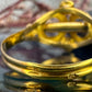 14 karaat gouden ring met roze steentjes