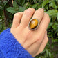 14 karaat gouden tijgeroog ring