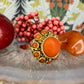 14 karaat gouden bloedkoraal ring