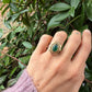 14 karaat gouden chrysopraas ring