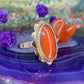 14 karaat gouden bloedkoraal ring