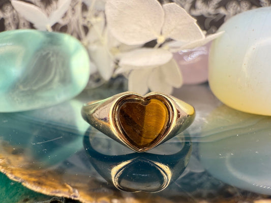 9 karaat ring met tijgeroog