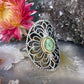 Zilveren filigraan ring met spinel
