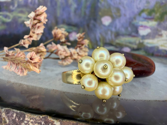 14 karaat gouden parel ring