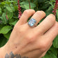 Zilveren topaas ring