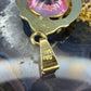 14 karaat gouden hanger met roze saffier