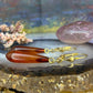 14 karaat gouden amber oorbellen