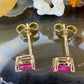 14 karaat gouden robijn oorknoppen