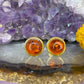 14 karaat gouden amber oorknoppen