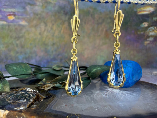 14 karaat gouden spinel oorbellen