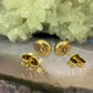 14 karaat gouden malachiet oorknoppen