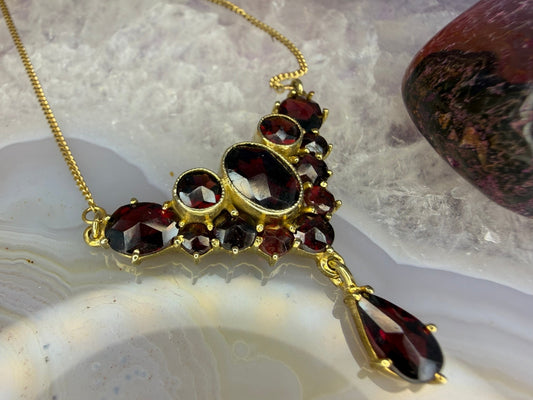 8 karaat granaat ketting