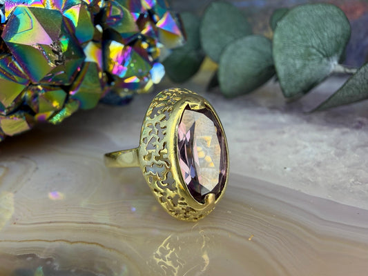 14 karaat gouden korund ring