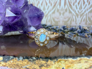 14 karaat gouden opaal ring