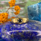 18 karaat gouden pinkring met saffier