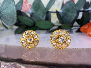 14 karaat gouden diamant oorknoppen