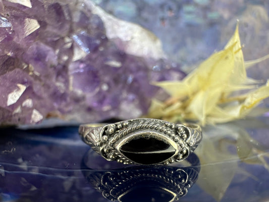 Zilveren ring met onyx