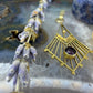 14 karaat gouden hanger met paars steentje